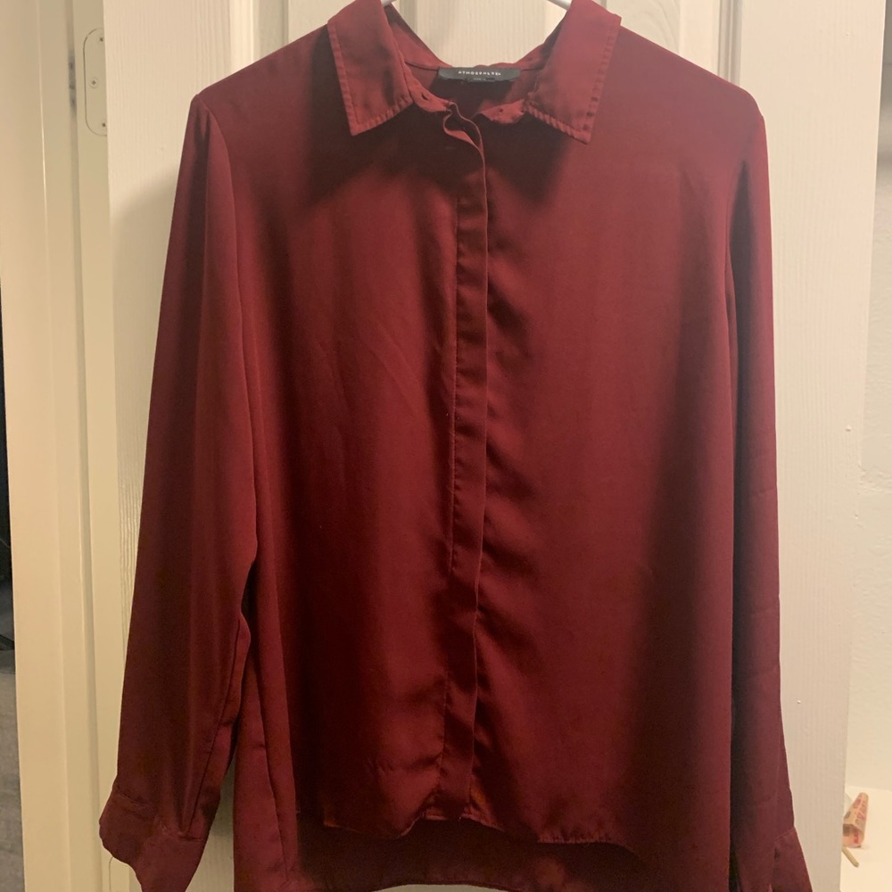 Maroon button down